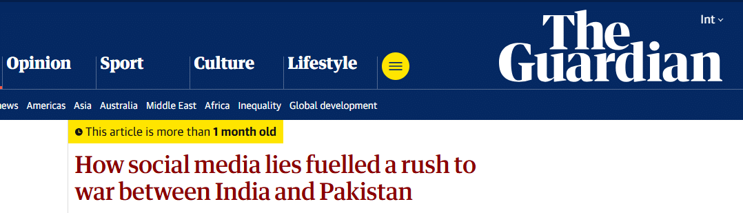 A Multi-Stakeholder Approach to Improve Cybersecurity News Article How Social Media fueled the War between India-Pakistan