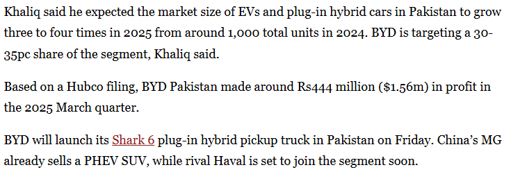 BYD Set to Revolutionize Pakistan's Automotive Landscape China’s BYD to assemble EVs in Pakistan from 2026