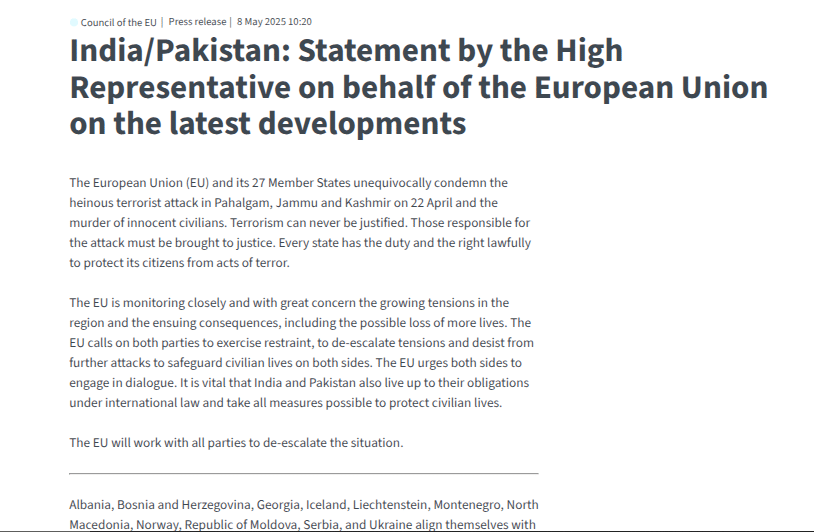 Operation Sindoor’s Aftermath: India’s Diplomatic Rebuff European-union-indian-attack