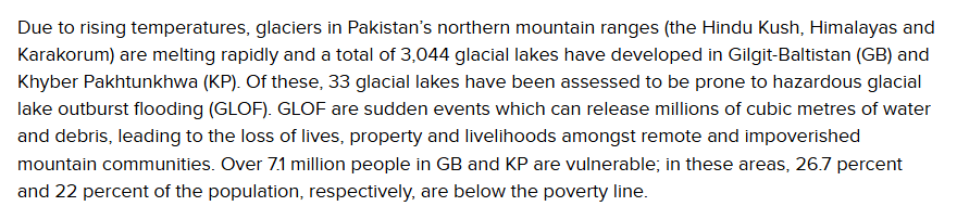 Overview of Pakistan`s Key Strategies in Climate Response Scaling-up of Glacial Lake Outburst Flood (GLOF)