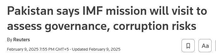 Civil Service Reforms 2025: Beyond Rightsizing to Performance-Based Governance News Article | Pakistan says IMF mission will visit to assess governance, corruption risks