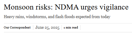 Pakistan Flooded Again: Pakistan's Governance Imperative News Article | NDMA warns of Floods
