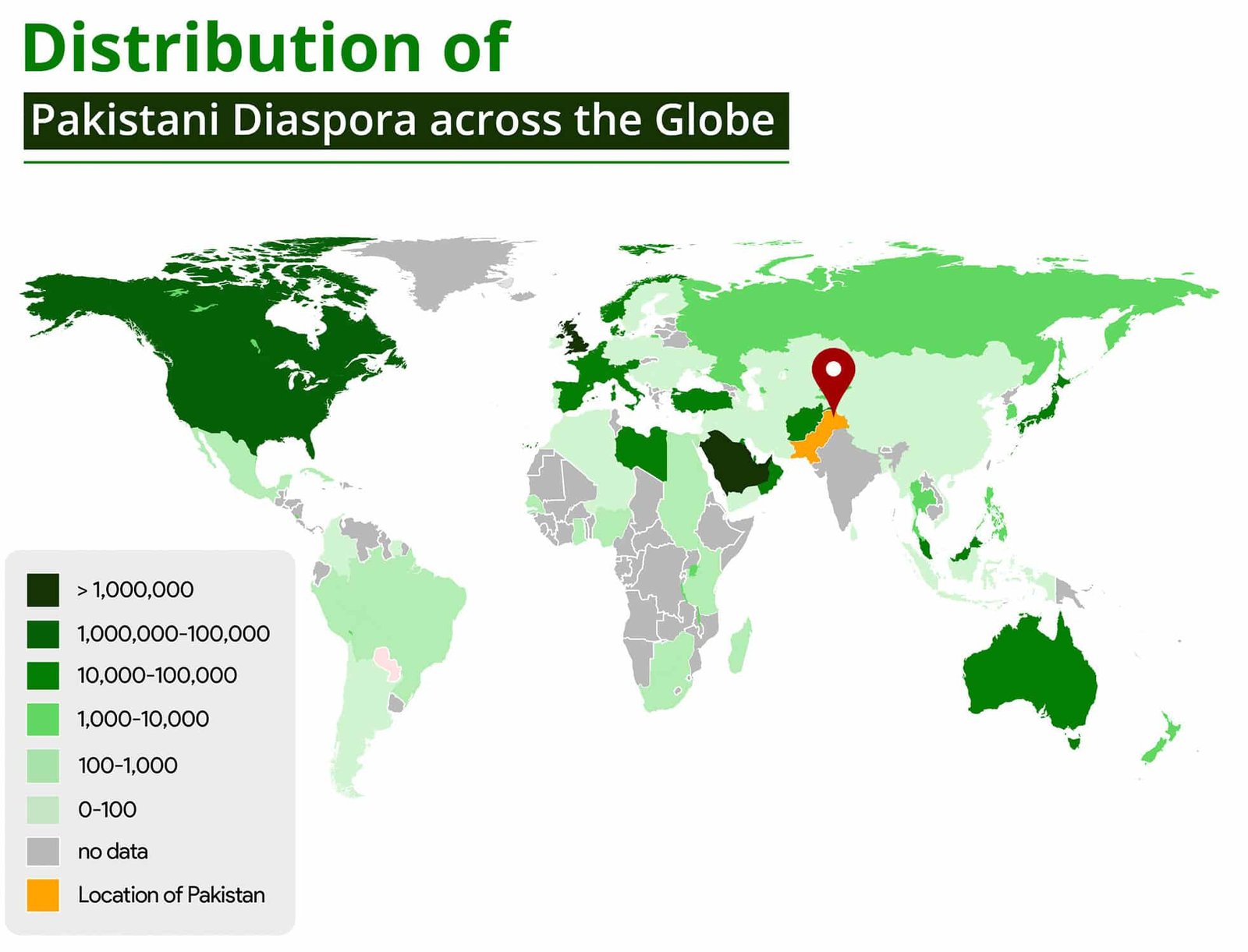 Pakistani Diaspora Map: Distribution of Pakistani Diaspora