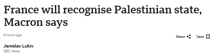 France announces to recognise Palestinian State