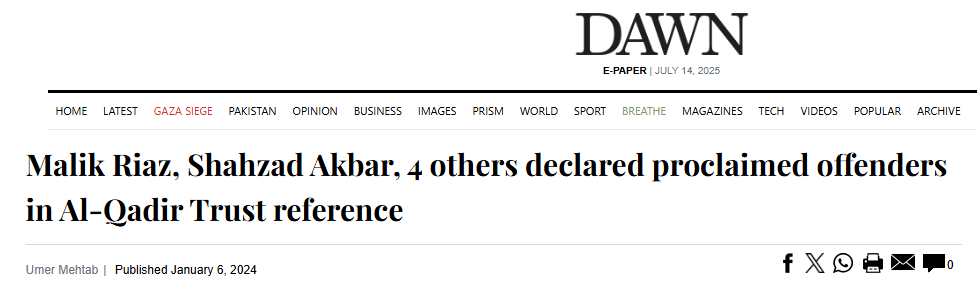 Mammoth Corruption | “Al-Qadir Trust Case” | Shahzad Akbar and Embezzlement of £190 Million. News Article about Al-Qadir Trust Case