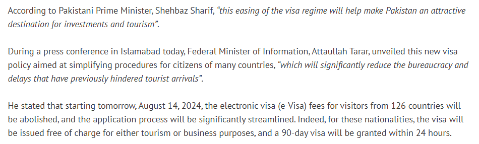 Tourism Potential: Unlocking Pakistan's Natural Beauty for Economic Growth evisa policy announced, to promote tourism