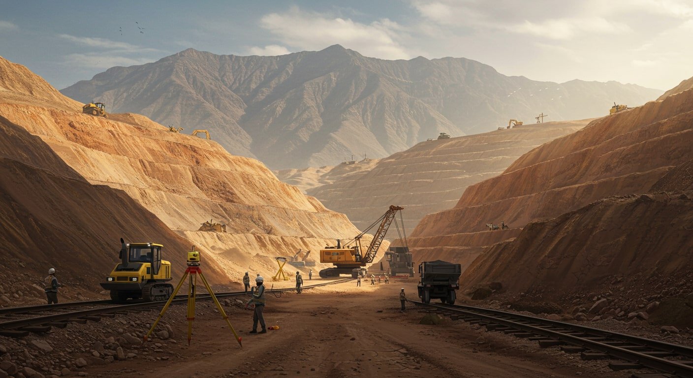 construction of road near mountains