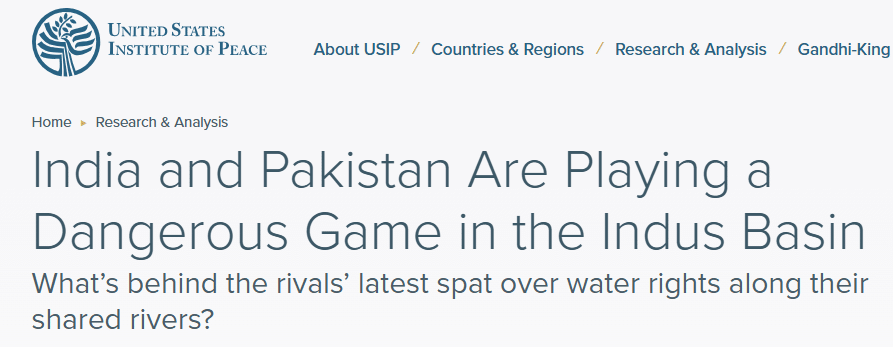 Water as a Weapon? Future Conflict Risks in The Indus Basin Post-Hague Ruling Analysis of India and Pakistan are playing a dangerous game