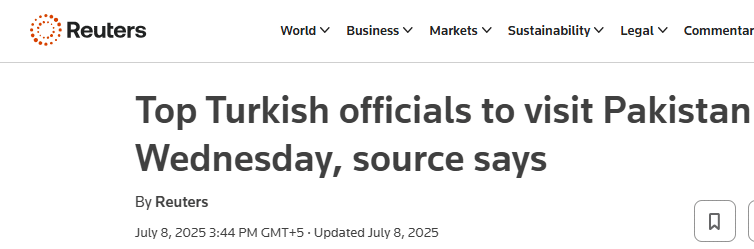 Foreign Policy as an Economic Driver: Stabilizing Relations for National Prosperity Article—Turkish Official’s visit to Pakistan