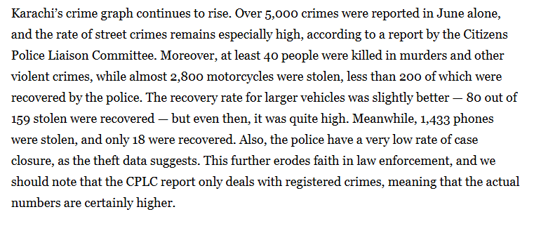 Pakistan's Urban Crime Fight: Is Community Policing the Answer? News Article | Crime Rate in Karachi