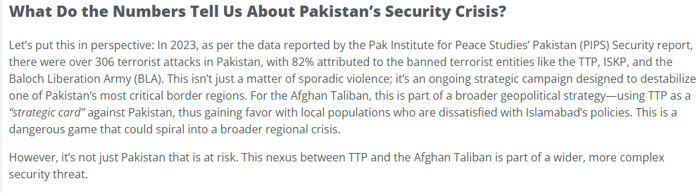 Khyber Pakhtunkhwa and Balochistan, the Battlefront of Pakistan's Counter Terrorism War Statistics on Terrorist Attacks in Pakistan