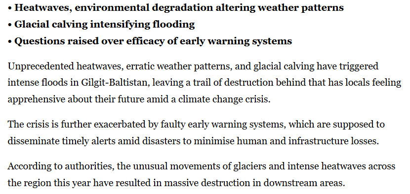 Pakistan’s Climate Sentence: The Cost of Recurring Deluge and Unheeded Warnings News Article | Climate Changes and Floods in GB