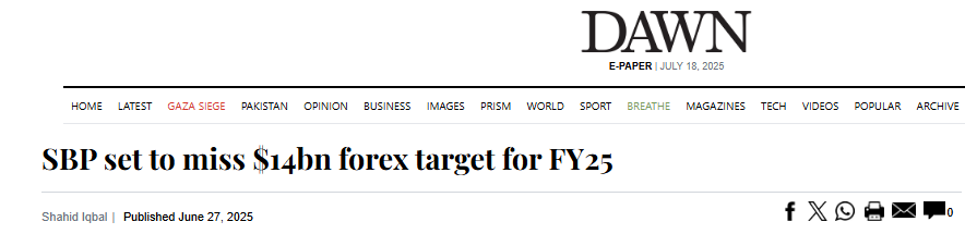 News Article | SBP Misses Forex Target