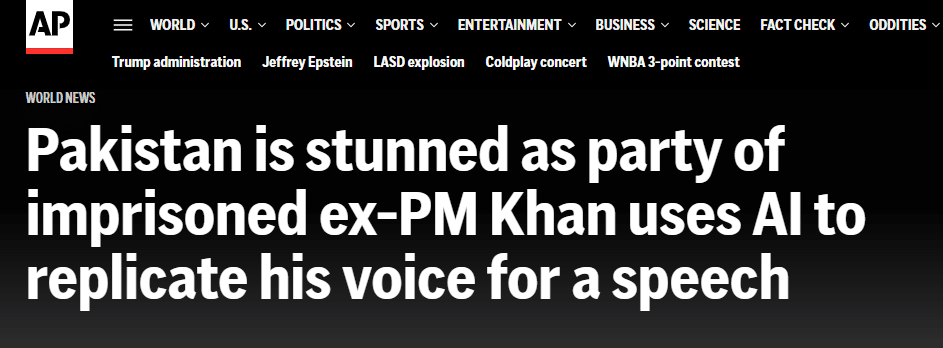 News Article | AI Generated Speech by ex-PM
