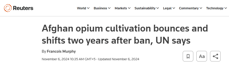 Organized Crime’s Expanding Reach: Drugs and Human Trafficking Networks News Article | Surge in Opium Cultivation in Afghan despite the Ban
