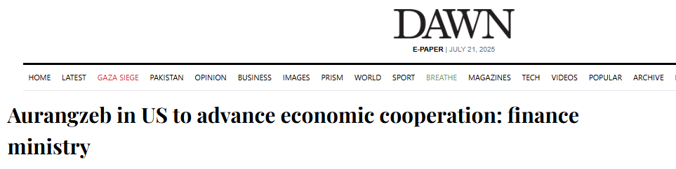 Pakistan’s Push for a Trade Breakthrough with the U.S. News Article | FM Pakistan visits U.S.