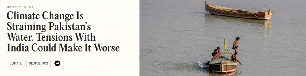 Climate Change as a National Security Multiplier in Pakistan News Article | Climate Change Is Straining Pakistan’s Water.