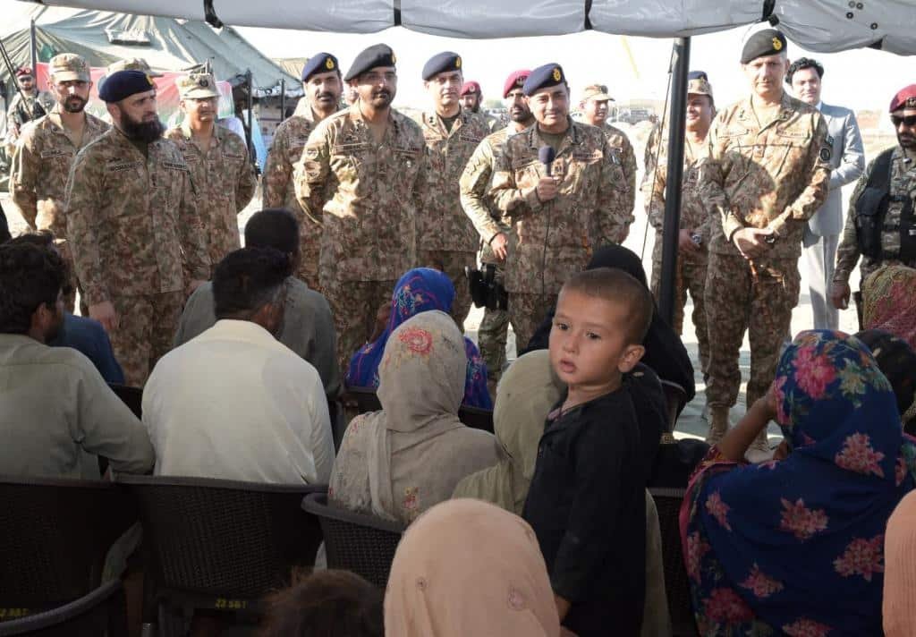 COAS Field Marshal Syed Asim Munir Reviews Flood Situation in Kasur and Multan Image of COAS FM Syed Asim Munir Talking with the Flood Affectees and listening to their problems and issues