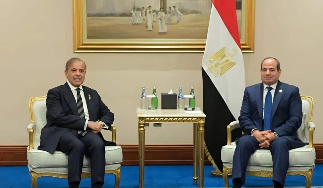 Prime Minister Shehbaz Sharif Meets Egyptian President Abdel Fattah El-Sisi in Doha, Qatar