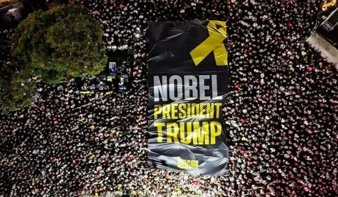 Massive Tel Aviv Rally Praises Trump as Gaza Hostage Release Nears
