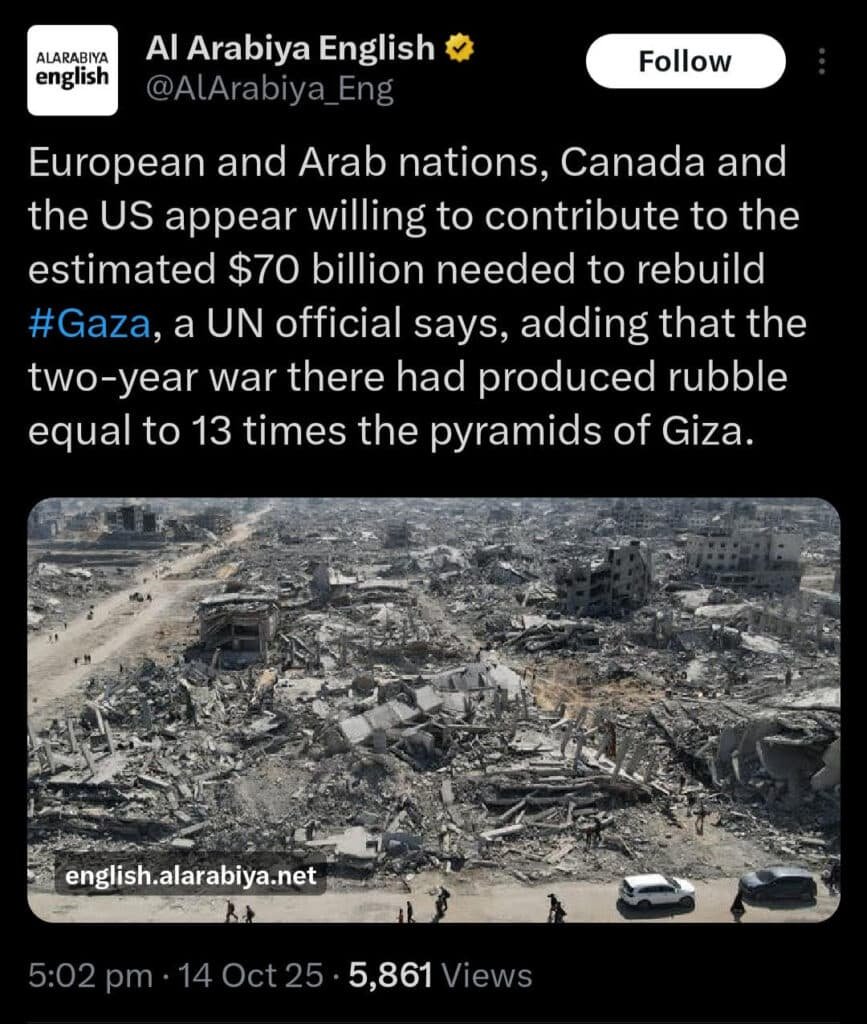 UN Experts Estimate $70 Billion Needed for Gaza Reconstruction as Aid Efforts Struggle Post-Ceasefire 70B USD Needed to Rebuild Gaza