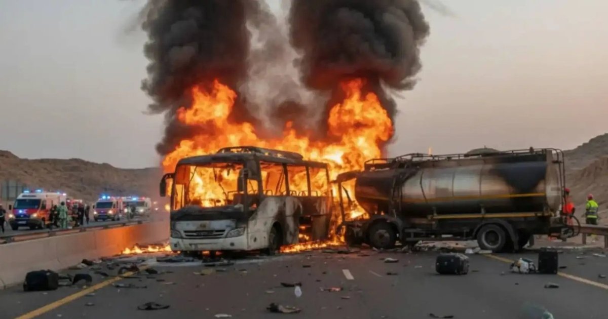 45 Indian Pilgrims Killed in Devastating Bus Crash Near Medina, Saudi Arabia 45 Indian Pilgrims Killed in Devastating Bus Crash Near Medina, Saudi Arabia