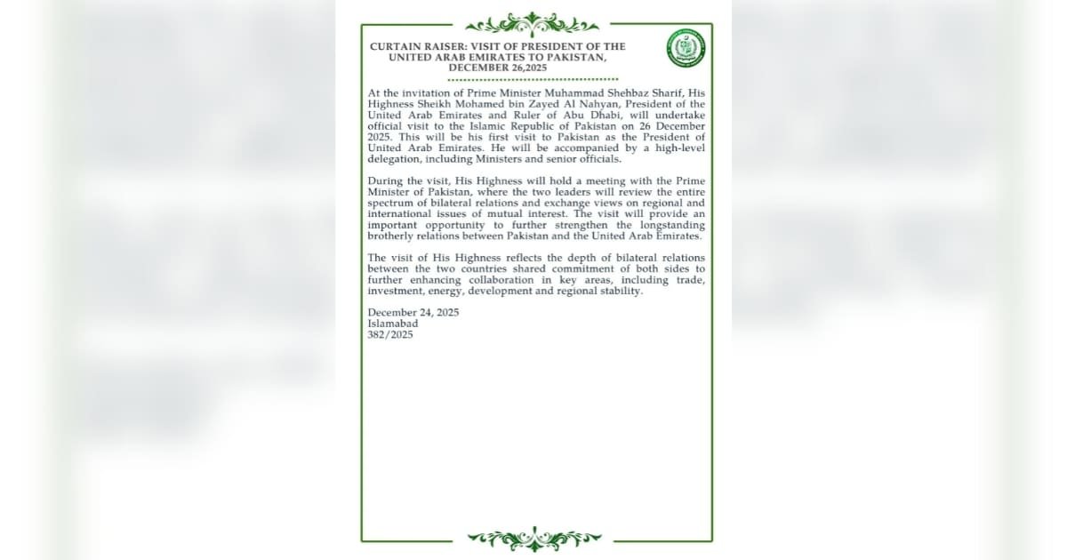 Sheikh Mohamed Bin Zayed Al Nahyan to Undertake Historic Official Visit to Pakistan Sheikh Mohamed Bin Zayed Al Nahyan to Undertake Historic Official Visit to Pakistan