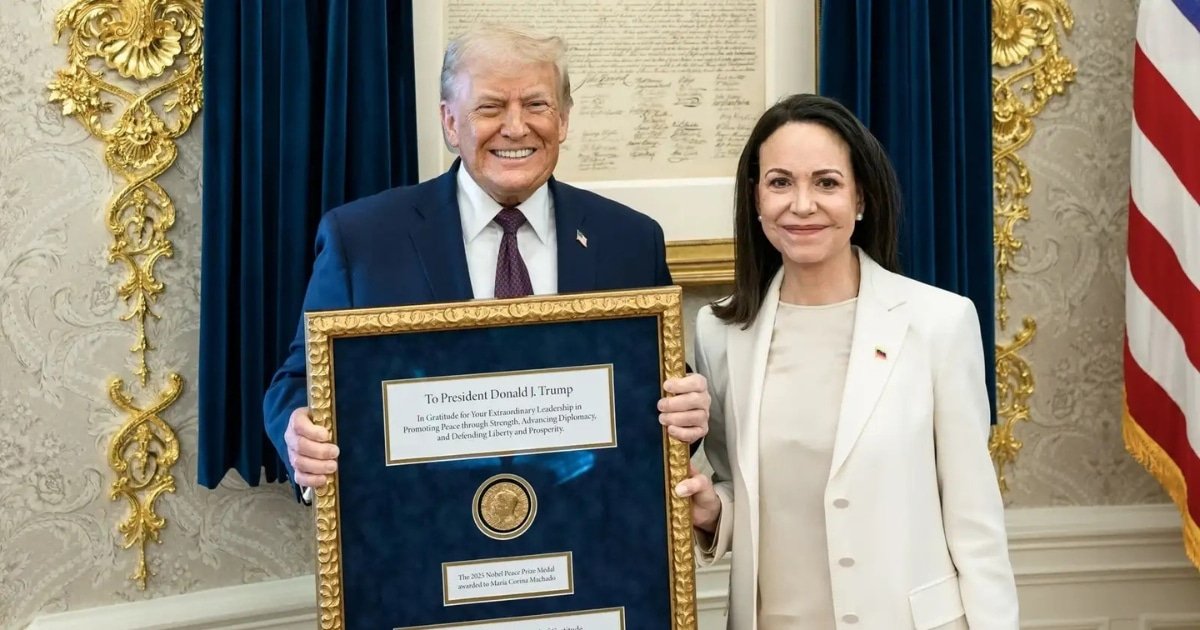 Machado Hands Nobel Medal to Trump as Venezuela Power Struggle Deepens Machado Hands Nobel Medal to Trump as Venezuela Power Struggle Deepens