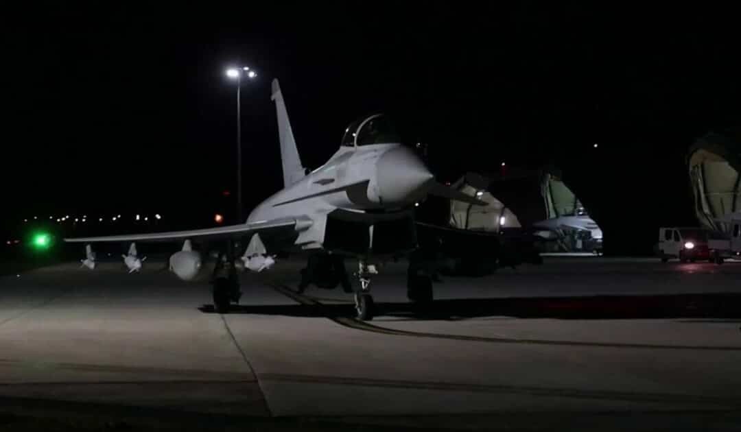 RAF Typhoon Jets Conduct Precision Strike on IS Underground Arms Cache in Syria