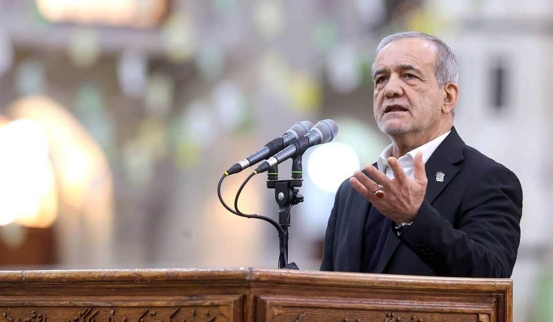 Pezeshkian Rejects ‘Excessive’ Demands as Revolution Anniversary Rallies Grip Iran