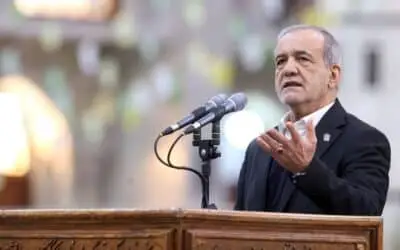 Pezeshkian Rejects ‘Excessive’ Demands as Revolution Anniversary Rallies Grip Iran