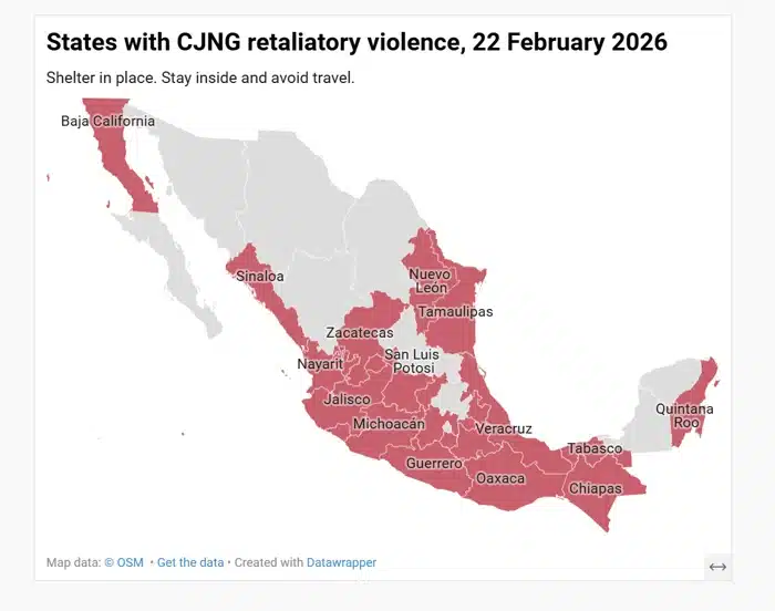 The Fall of El Mencho: A New Chapter of Chaos for Mexico 22 Mexican States Experiencing CJNG Retaliatory Violence