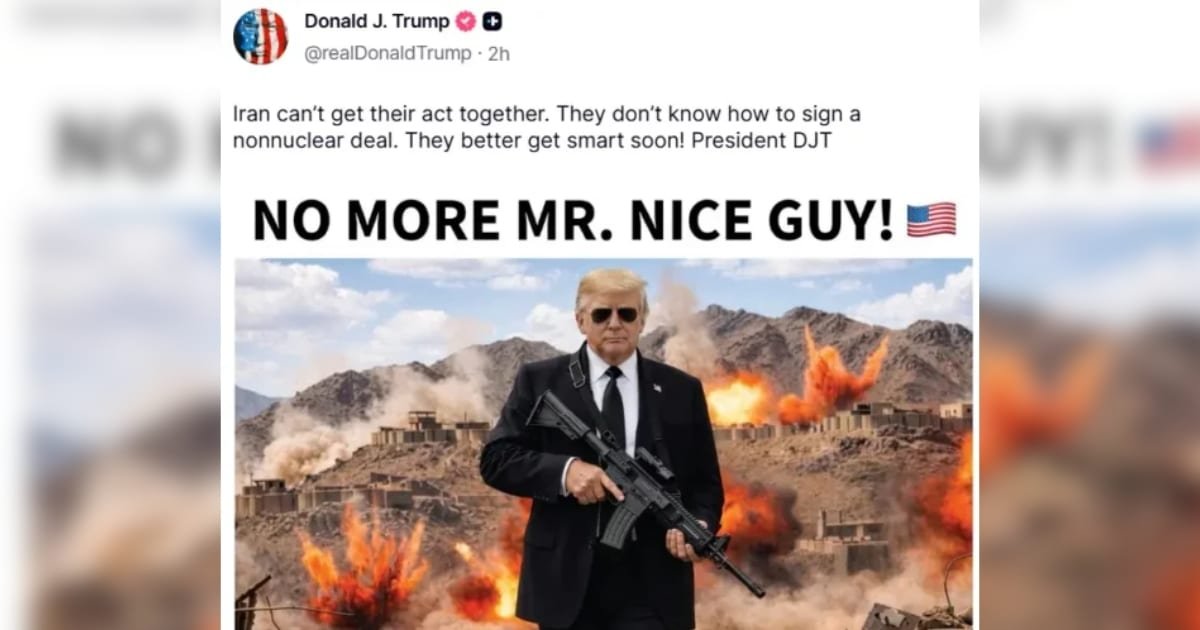 Trump Shares AI Image, Signals Hardline Stance on Iran Trump Shares AI Image, Signals Hardline Stance on Iran