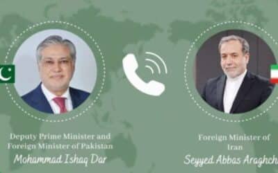 DPM Ishaq Dar Speaks with Iranian Foreign Minister Abbas Araghchi