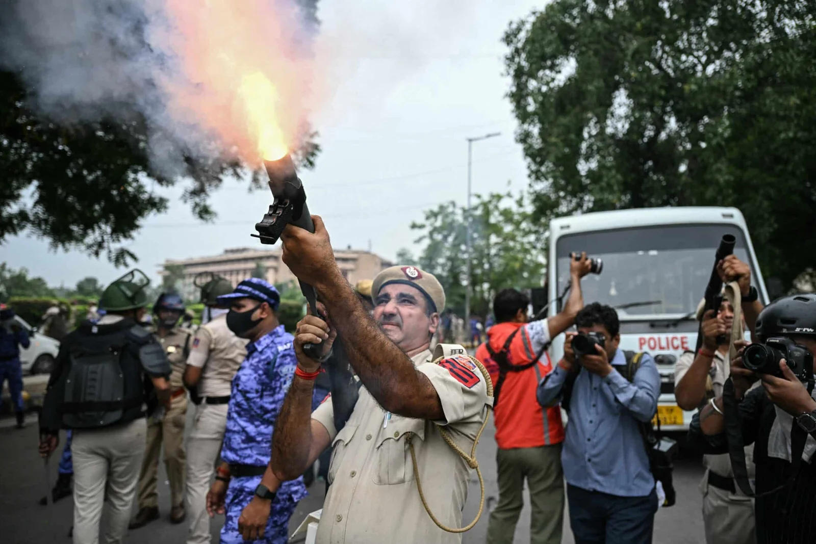 Indian Police Baton Charge Cockroach Janta Party Protesters Indian Police Baton Charge Cockroach Janta Party Protesters